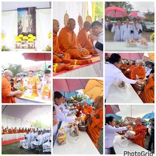 นายจตุรงค์ แก้วกสิ ขนส่งจังหวัดสุราษฎร์ธานี มอบหมายให้เจ้าหน้าที่ขนส่งเข้าร่วมพิธีเจริญพระพุทธมนต์และทำบุญตักบาตรถวายพระราชกุศล เนื่องในวันคล้ายวันพระบรมราชสมภพพระบาทสมเด็จพระบรมชนกาธิเบศ มหาภูมิพลอดุลยเดชมหาราช บรมนาถบพิตร  วันชาติ  และวันพ่อแห่งชาติ 5 ธันวาคม 2568