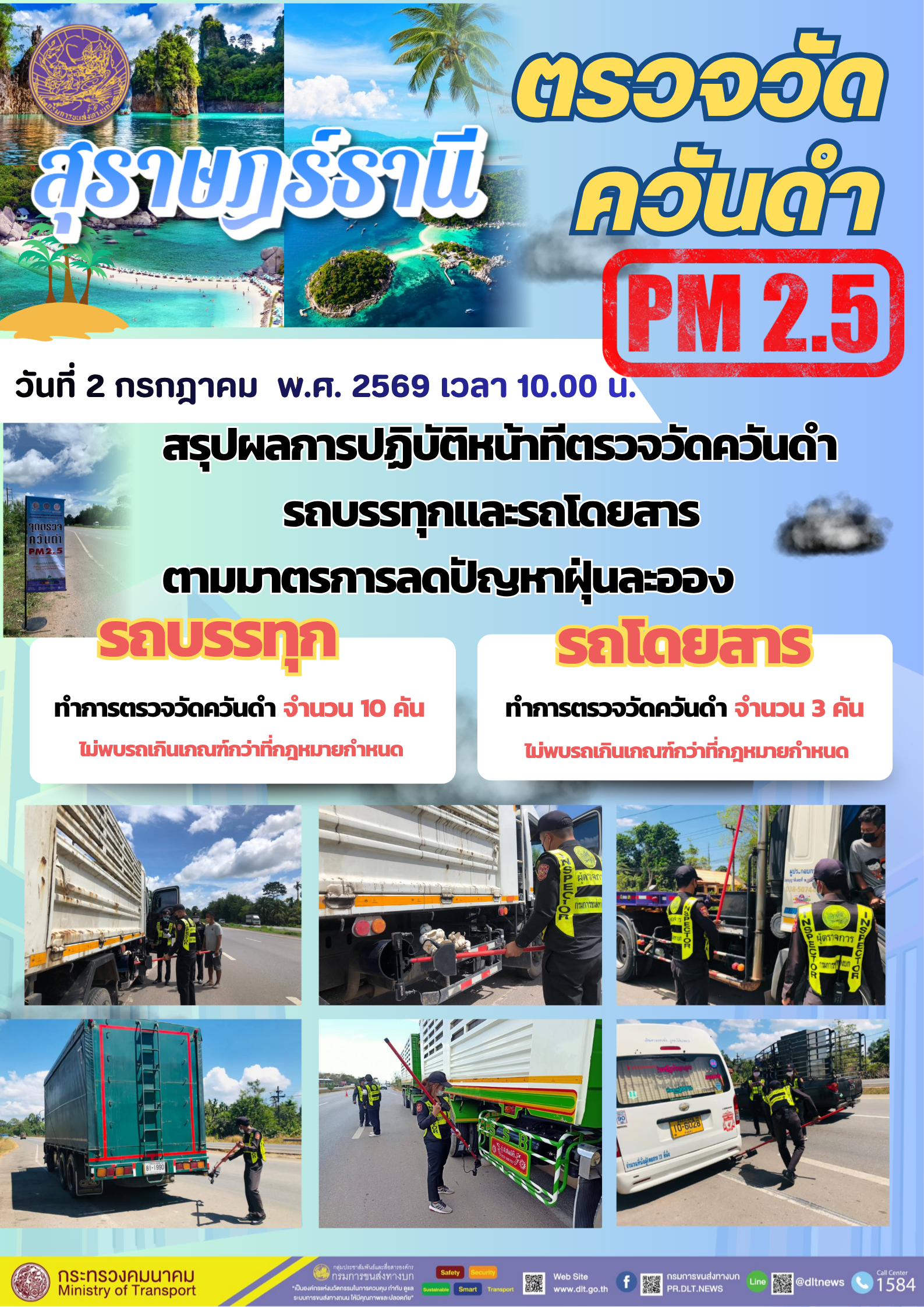 ตรวจวัดควันดำ PM 2.5 วันที่ 2 กรกฎาคม พ.ศ. 2569 เวลา 10.00 น