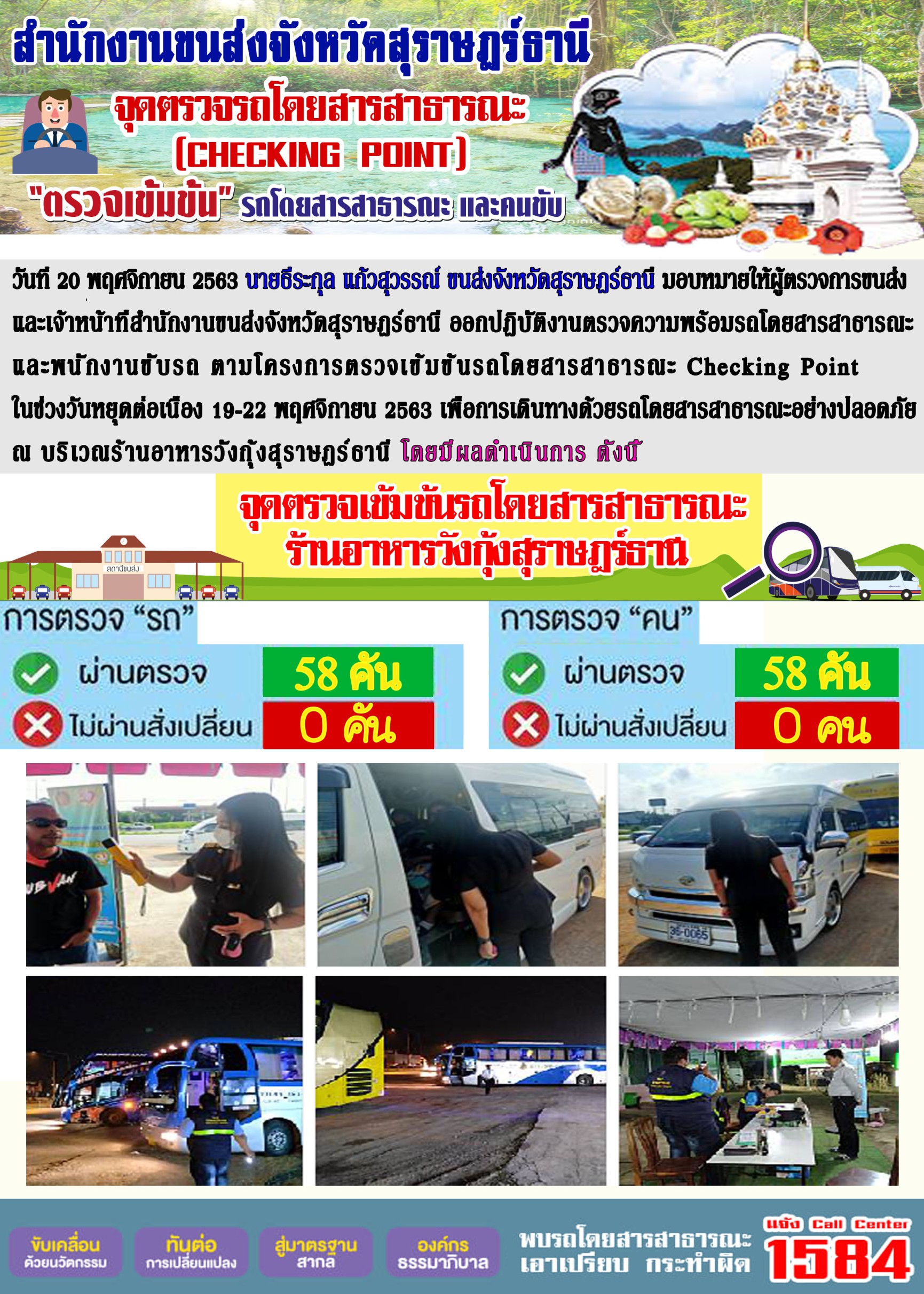 CHECKING POINT ระยะที่ 2 ผลการตรวจสอบรถและพนักงานขับรถ ณ จุดตรวจ (Checking Point)